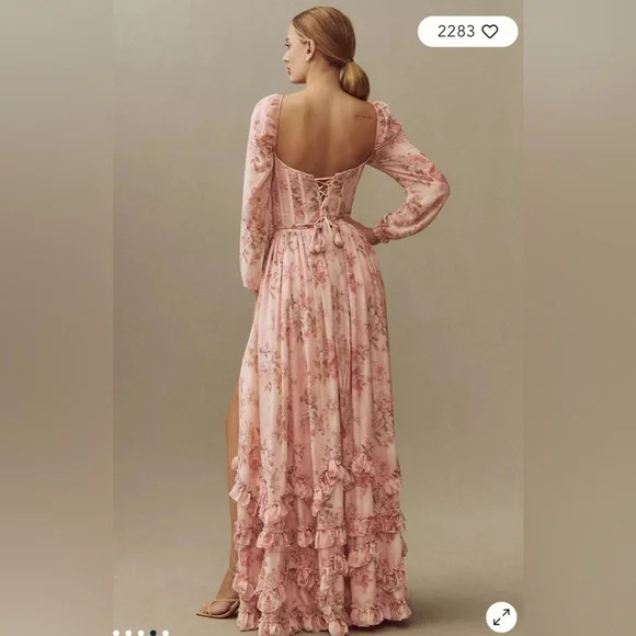 V. Chapman Pink Floral Maxi Dress - Picture 2 of 5